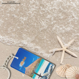 Varm sommarfotografi av Aloha-strandblått på Hawai Nyckelring