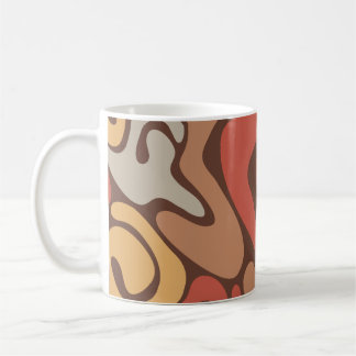 Varm spiralspiral Mönster i Tan och Rost Kaffemugg