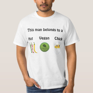 Varm t-skjorta för Veganchickmanar T Shirt