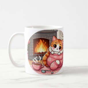 Varm Tabby katt i en Dikt-kaffe i Blanket Mugg
