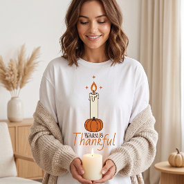 Varm & Tacksam Thanksgiving Mysig Höst Ljus T Shirt