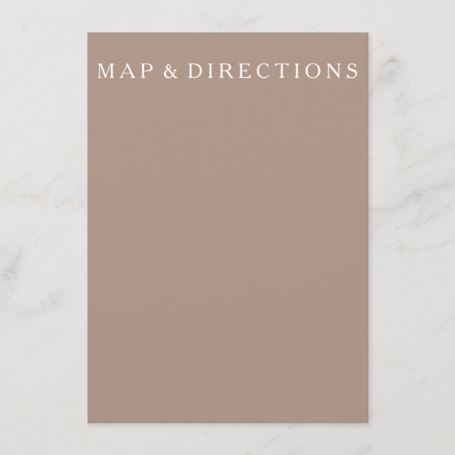 Varm Taupe Beige med vit Bröllop-detalj Tilläggskort (Framsida)