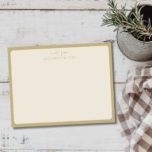 Varm Taupe Elegant Trendig Brevpapper Notkort Inbjudningar