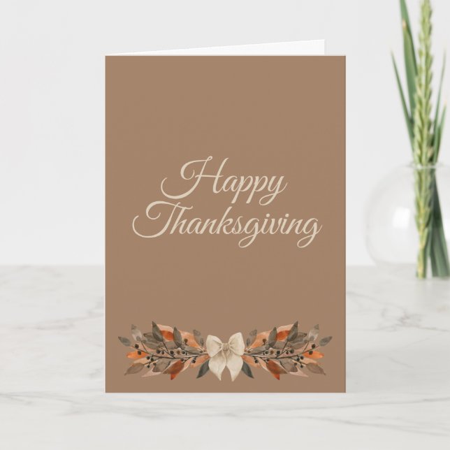 Varm Taupe “Glad Thanksgiving”  Kort (Framsida)