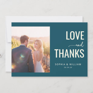 Varm Teal Minimalistisk Foto Tack Kort