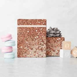 Varm Terrakotta Glöd Beige Glittermönster Presentpapper