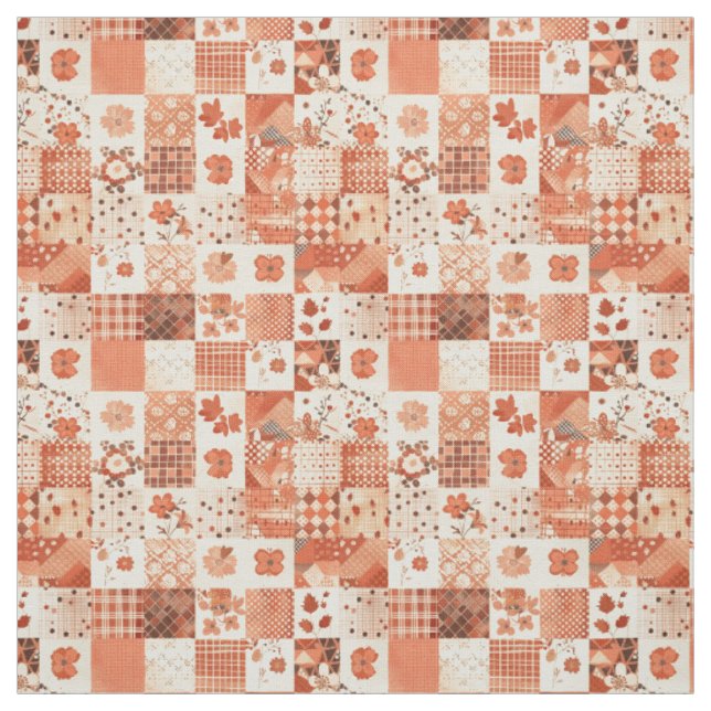 Varm Terrakotta Lapptäcke Höst Quilt Tyg (Provkarta)