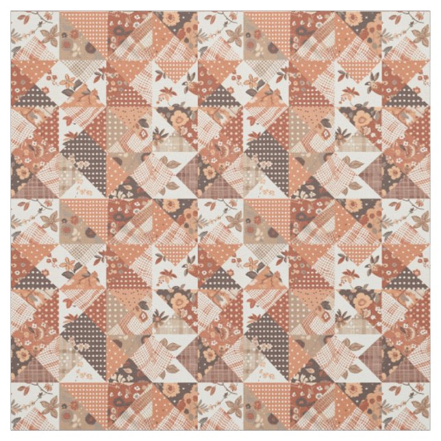 Varm Terrakotta Lapptäcke Höst Quilt Tyg (Provkarta)