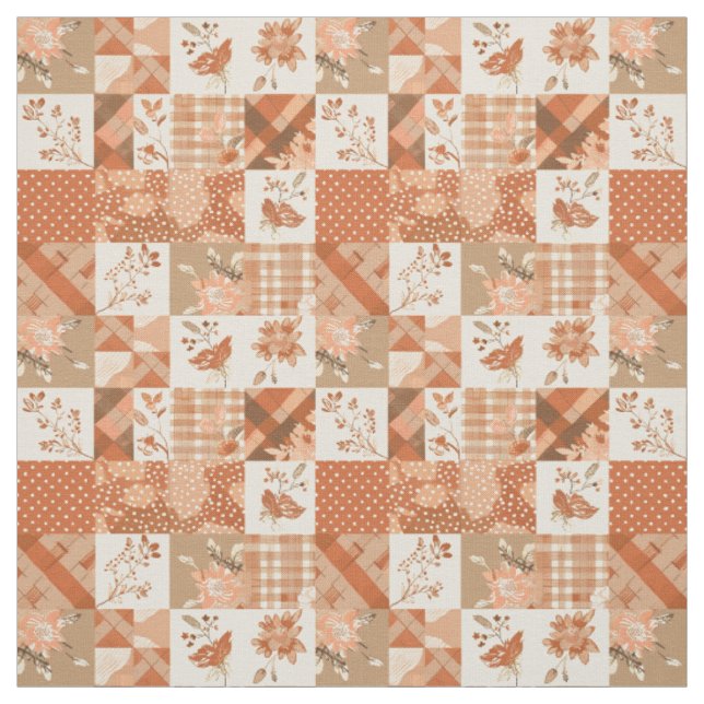 Varm Terrakotta Lapptäcke Höst Quilt Tyg (Provkarta)