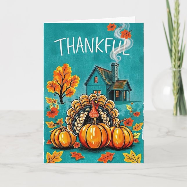 Varm Thanksgiving-önskan   Kort (Framsida)