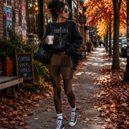 Varm Tidlös Rik Brun och Mörkbrun Jordnära Leggings