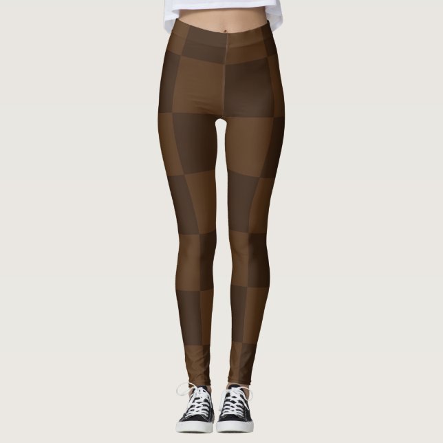 Varm Tidlös Rik Brun och Mörkbrun Jordnära  Leggings (Framsida)