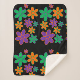 Varm Toasty Blanket med 70-tal Stil Flowers