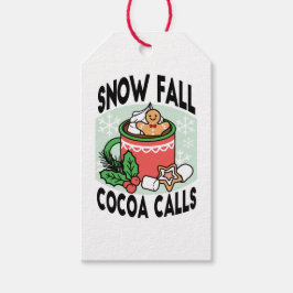 Varm upp med Snö-kallelse - vinterdryck Presentetikett