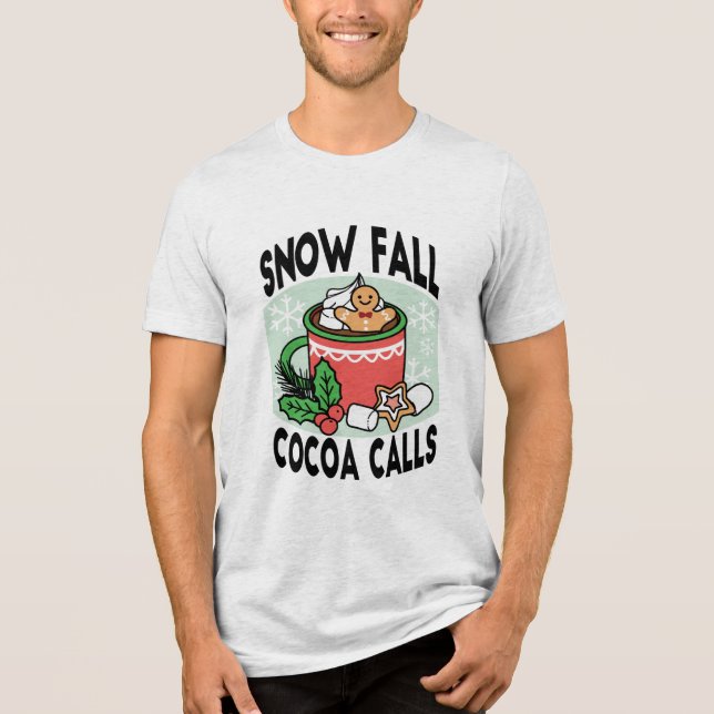 Varm upp med Snö-kallelse - vinterdryck T Shirt (Framsida)
