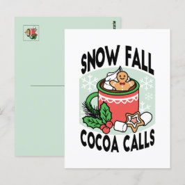 Värm upp med Snöfall Kakao Samtal - Vinterdryck Vykort