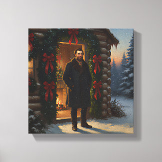 Varm Välkomst: Eastman Johnson Holiday Glow Canvastryck