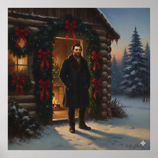 Varm Välkomst: Eastman Johnson Holiday Glow Poster (Framsidan)