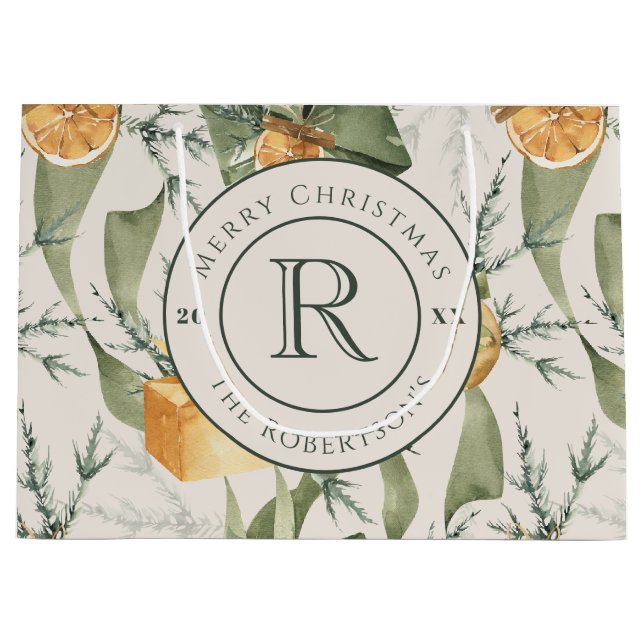 Varm vinter Elegance: Watercolor Monogrammed (Framsidan)