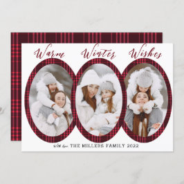 Varm Winter Önskemål 3 Photo Collage Julkort