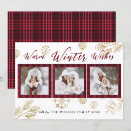Varm Winter Önskemål 3 Photo Collage Julkort