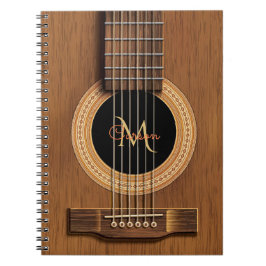 Varm Wood akustisk gitarranteckningsbok Anteckningsbok Med Spiral