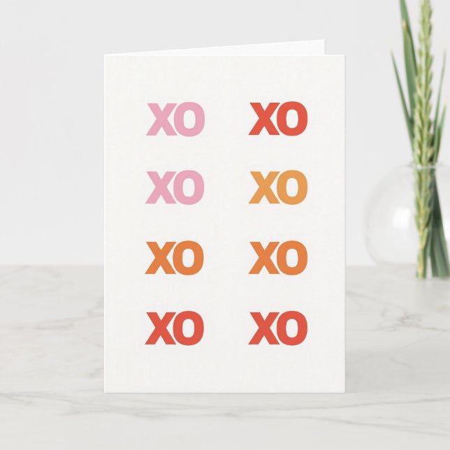 Varm Xo Minimalistisk Kort (Framsida)