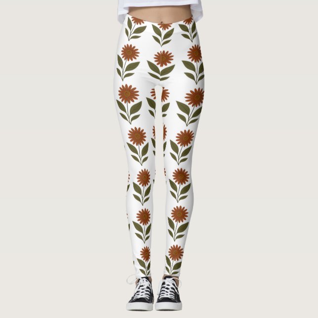 Varma Apelsinflorala Leggings (Framsida)