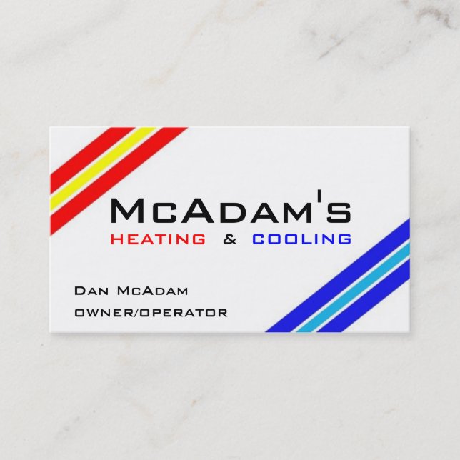 Värma att kyla HVAC värma pumpar pannan A/C Visitkort (Framsida)