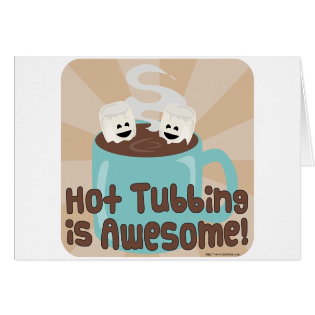 Varma bada Marshmallows Hälsningskort (Framsidan Horizontal)