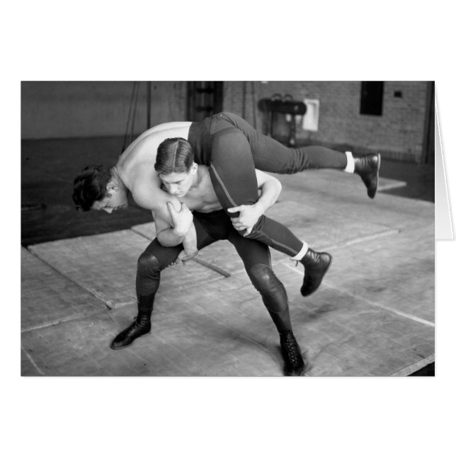 Varma brottare hälsningskort (Framsidan Horizontal)