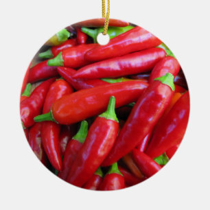 Varma Chilipeppar Julgransprydnad Keramik