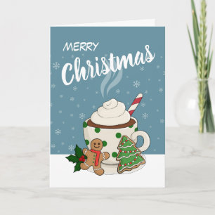 Varma choklad- och pepparkakakakor - jul kort