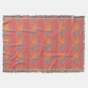 Varma Nyanser Orange Rosa Röd Gul Modern Konst Mysfilt