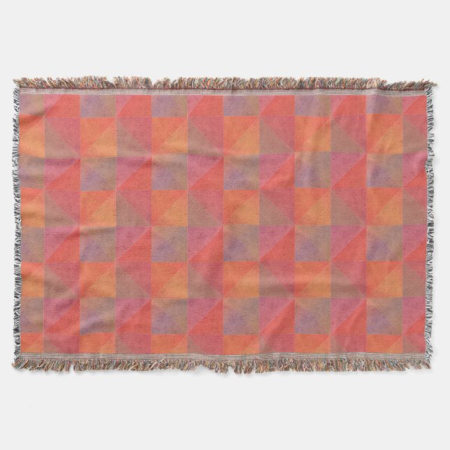 Varma Nyanser Orange Rosa Röd Gul Modern Konst Mysfilt (Framsidan)
