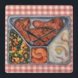 Värma och tjäna som! fyrkantig klocka<br><div class="desc">Jag har sådan roliga minnen av TVmiddagar. Mellan de mosade potatisarna,  stekt kyckling och tinmagasinet. Jag var på staket om vad som använder för efterrätt… persikorna eller en nisse!</div>