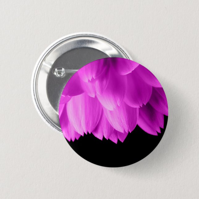 Varma rosa blomblad på svart knapp (Framsida & baksida)
