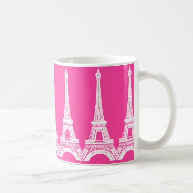 Varma Rosa-n-Vit Eiffel torn Kaffemugg (Höger)