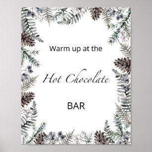 Varma upp vid hetten som choklad pub Poster