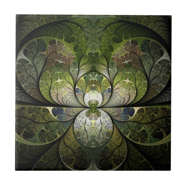 Vårmålat glass kakelplatta (Framsidan)