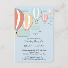 Varmalufsbollar i papperklippt stil inbjudningar