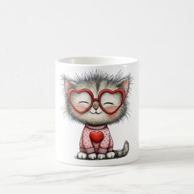 Värmande kaffemugge med design av kattunge  kaffemugg (Center)