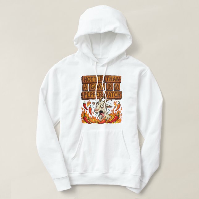 Varmare än en get – Rolig sydstats hoodie (Design framsida)