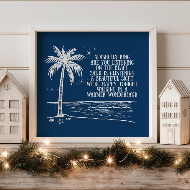 Varmare Palmträd Strand Jul Poster (Skapare uppladdad)