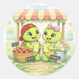 Vårmarknad Runt Klistermärke