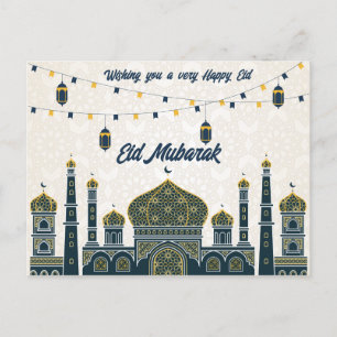 varmaste Önskemål för en välsignad Eid Mubarak Helg Vykort