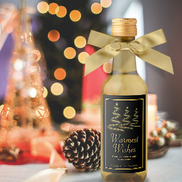 varmaste Önskemål Guld & Black Helgdag Mini Mini Vinetikett