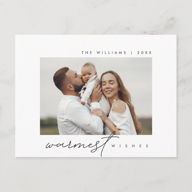 varmaste Önskemål, Jul Hälsning, Familjefoto Vykort (Framsida)