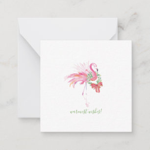 varmaste Önskemål Mini Rosa Flamingo Jul Anteckningskort