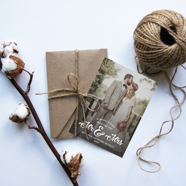 varmaste Önskemål New Mr & Mrs Bröllop Photo Helgd Julkort (Skapare uppladdad)